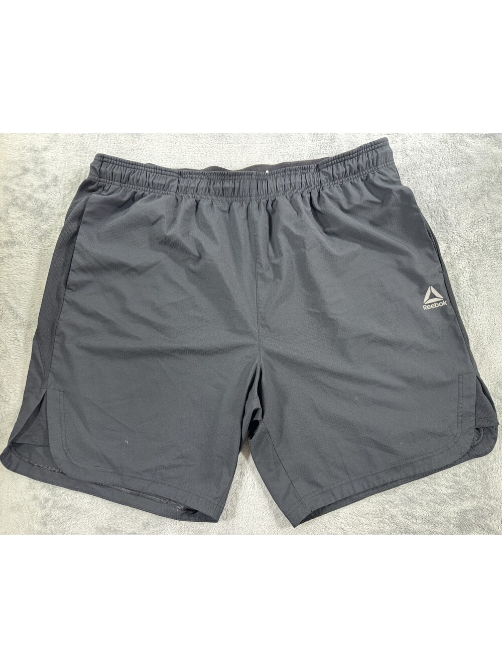 Reebok Men's Adult Drawstring Shorts Grey Training Gym Basketball Athletic 3XL